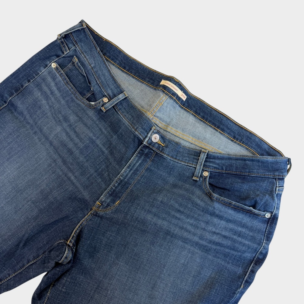 Plus Levi's Classic Straight Medium Wash Denim Jeans 24W